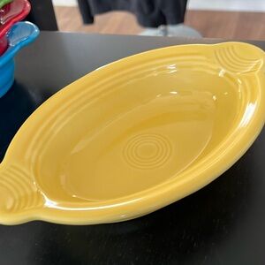 Fiestaware sunflower casserole dish